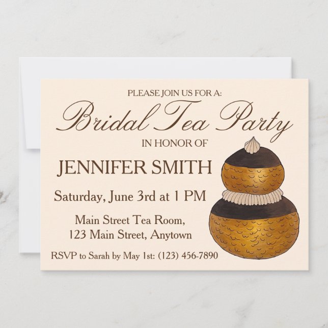 Convites Festa de Chá da Tarde de Massa Folhada Francesa Re (Frente)