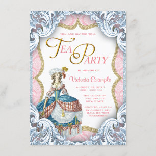 Convites Festa de chá de aniversário da Marie Antoinette