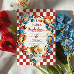 Convites Festa de Chá de Aniversário de 1 ano da Alice em O