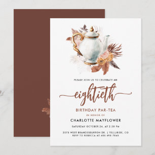 Convites Festa de Chá de Aniversário de 80 anos com Grama d