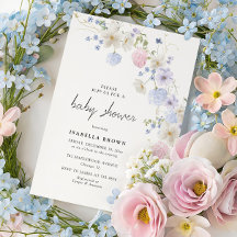 Festa de Chá de Bebê com Borda Floral Suave