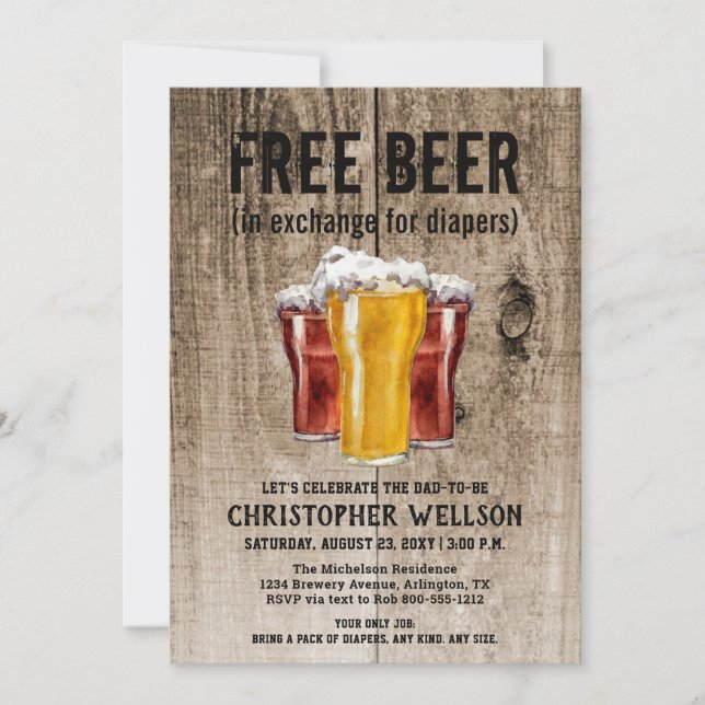 Convites Festa de Chá de fraldas do Cara para Moentes de Ce (Frente)