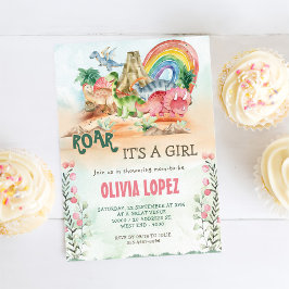 Convites Festa de Chá de fraldas do Dinossaur