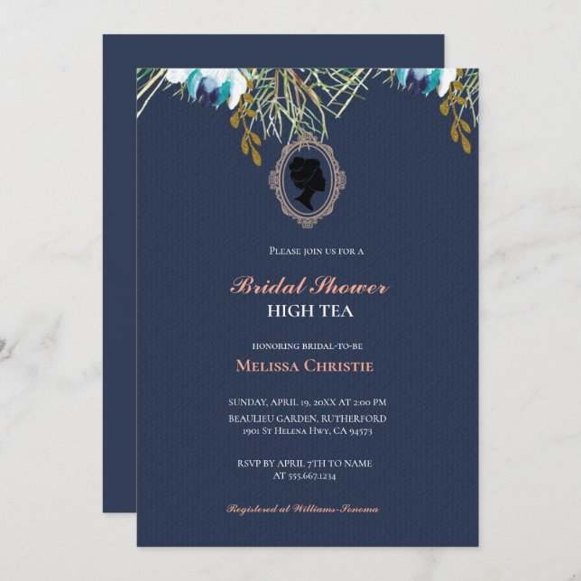 Convites festa de chá de jardim, lindo pastel suave (Frente/Verso)