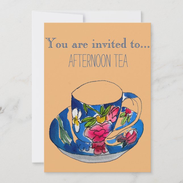 Convites Festa de chá de manhã ou de tarde (Frente)