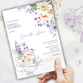 Convites Festa de Chá de Noivado com Flores Silvestres
