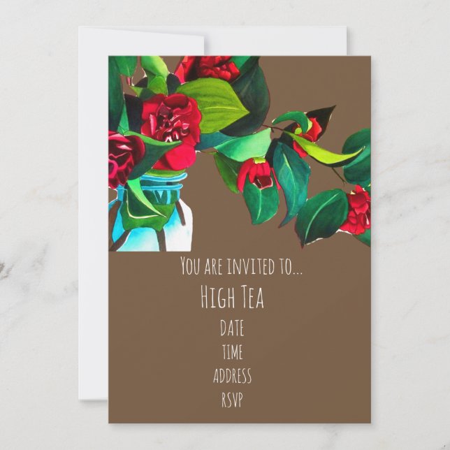 Convites Festa de chá de tarde para miúdas do High Tea (Frente)