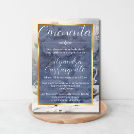 Convites Festa de Chá Floral Espanhola 50º Aniversário