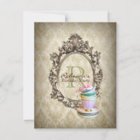 festa de chá inglês do cupcake floral victoriano