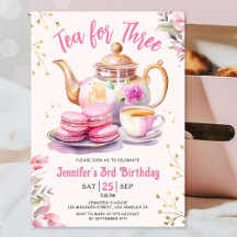 Festa de Chá para Três Menina de 3 Anos Festa de C