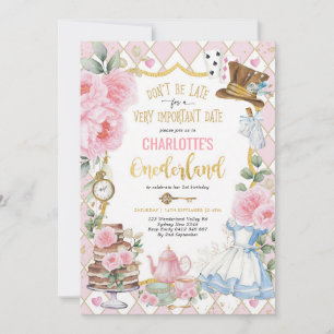 Convites Festa de Chá Pink Onederland 1º Aniversário