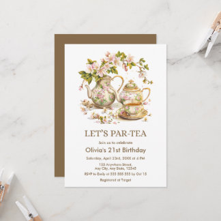 Convites Festa de Chá Vitoriana Vamos Par Tea Aniversário d