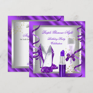 Convites Festa de Champanhe Purple Glamour Night 2