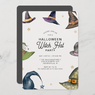 Convites Festa de Chapéu das Bruxas de Cinzas Modernas do H