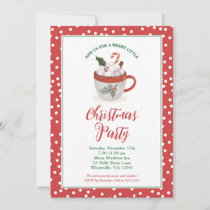 Convites Festa de Chocolate Quente com Bolinhas de Natal