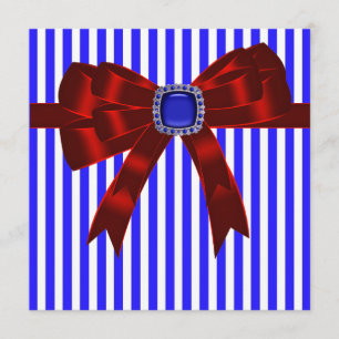 Convites Festa de churrasco da empresa Blue White Stripe
