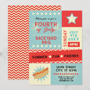 Convites Festa de Churrasco de 4 de Julho