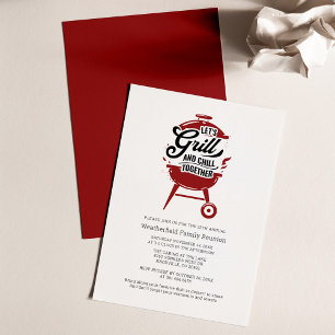 Convites Festa de Churrasco de Reunião de Família de Verão