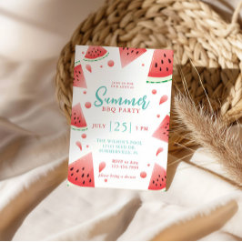 Convites Festa de Churrasco de Verão com Melancia no Quinta