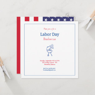 Convites Festa de Churrasco do Dia do Trabalhador Minimalis