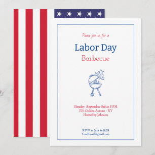 Convites Festa de Churrasco do Dia do Trabalhador Minimalis