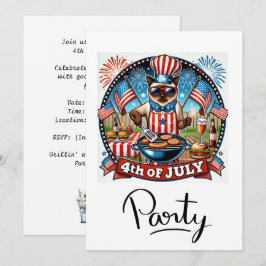 Convites Festa de Churrasco do GAT 4 de Julho Dia da Indepe