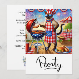 Convites Festa de Churrasco do Gato 4 de Julho Dia da Indep