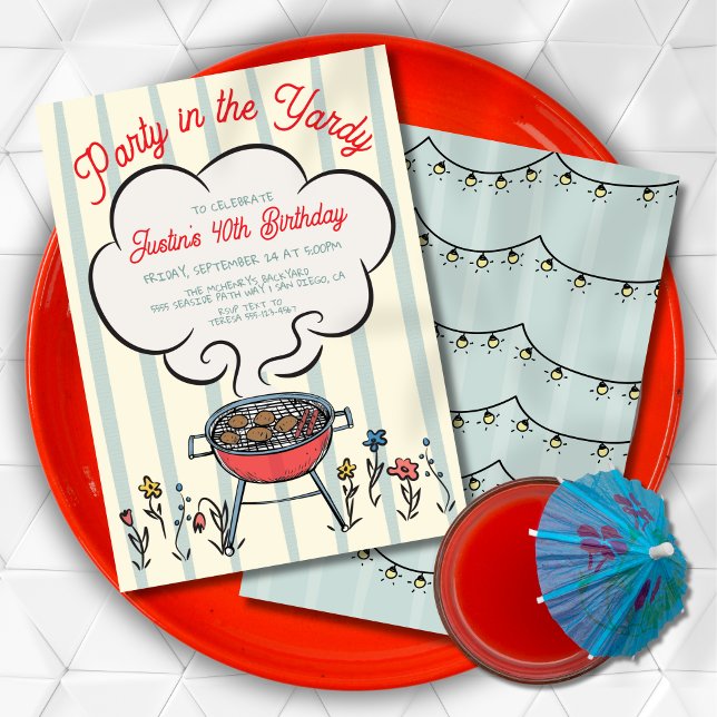 Convites Festa de Churrasco e Grelhados no Quintal (Criador carregado)