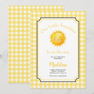 Convites Festa de Chuvinha de Bebê Little Sunshine Yellow S