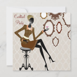 Convites Festa de Cocktail Chique Boutique Damasco