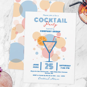 Convites Festa de Cocktail Corporativa Pastel de Meados do
