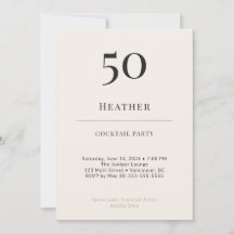 Festa de Cocktail de 50º Aniversário Minimalista M