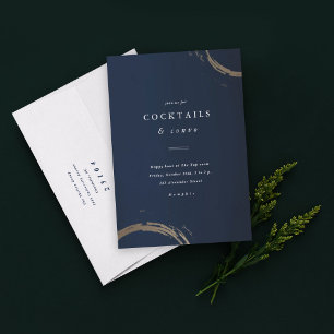 Convites Festa de Cocktail de Anéis Dourados