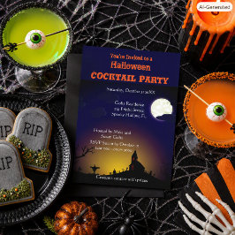 Convites Festa de Cocktail de Fantasia de Halloween Assusta