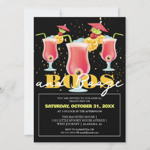 Convites Festa de Cocktail de Halloween Boos e Bebidas Mode