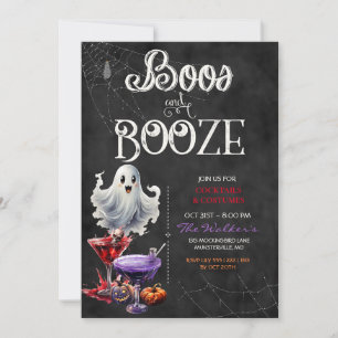Convites Festa de Cocktail de Halloween Chalkboard Boos & B