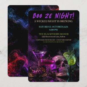 Convites Festa de Cocktail de Halloween Gótico Boo Ze Night