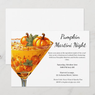 Convites Festa de Cocktail de Halloween Martini de Abóbor