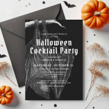 Festa de Cocktail de Halloween Morcegos Vintage Gó