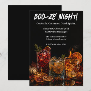 Convites Festa de Cocktail de Halloween   Noite de Booze