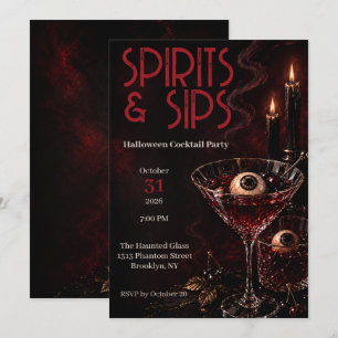 Convites Festa de Cocktail de Halloween para Adultos Espíri