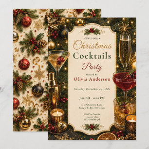 Convites Festa de Cocktail de Natal Festivo