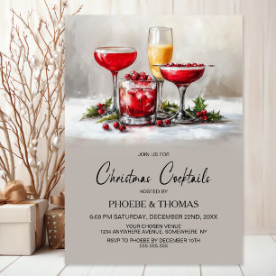 Convites Festa de Cocktail de Natal Holly