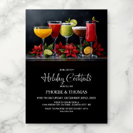 Convites Festa de Cocktail de Natal Poinsettia