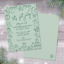 Convites Festa de Cocktail de Natal Whimsical Drawn