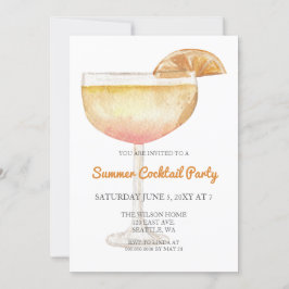 Convites Festa de Cocktail de Verão Moderna Simples e Elega