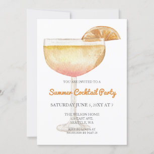 Convites Festa de Cocktail de Verão Moderna Simples e Elega