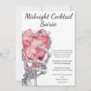 Convites Festa de Cocktail do Halloween   Mão de Esqueleto