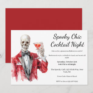 Convites Festa de Cocktail do Halloween   Noite Chic Spooky