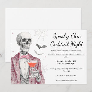 Convites Festa de Cocktail do Halloween   Noite Chic Spooky